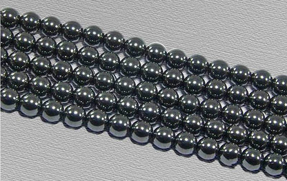 Natural Black Hematite Beads,  Round, 2-12mm, 15.5'' strand 