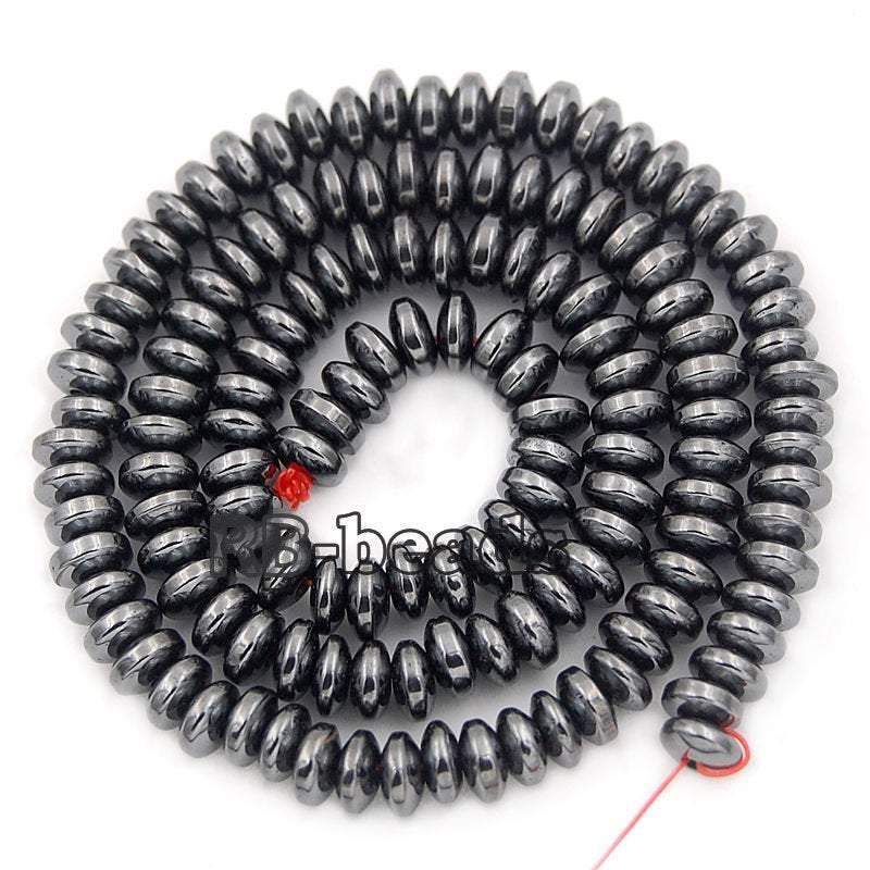 Natural Black Hematite Rondelle Beads,  2-10mm  16'' strand 