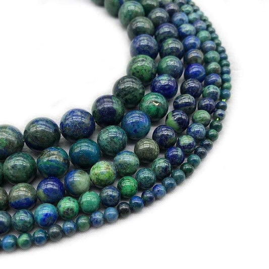 Natural Blue Green Chrysocolla beads, size from 4 to 12mm, 15.5'' strand 