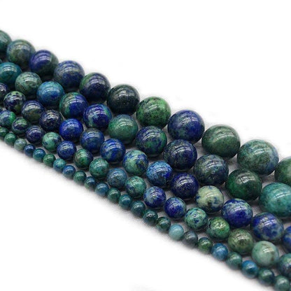 Natural Blue Green Chrysocolla beads, size from 4 to 12mm, 15.5'' strand 