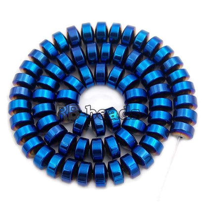 Natural Blue Hematite Rondelle Beads,  2-10mm  16'' strand 