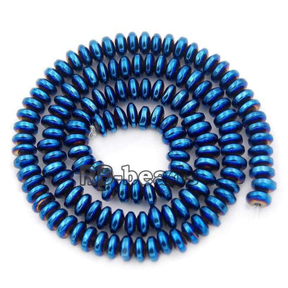 Natural Blue Hematite Rondelle Beads,  2-10mm  16'' strand 