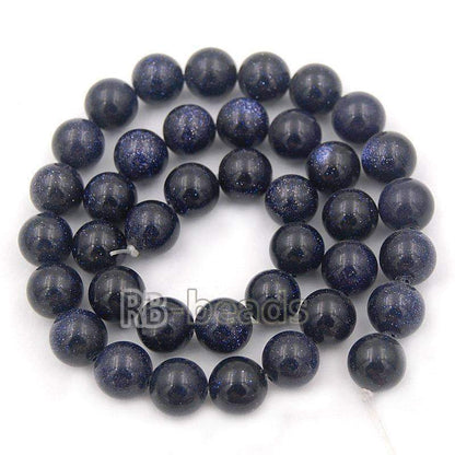 Natural Blue Sandstone Beads, 4-10mm Round Stone, 15.5'' inch. strand 