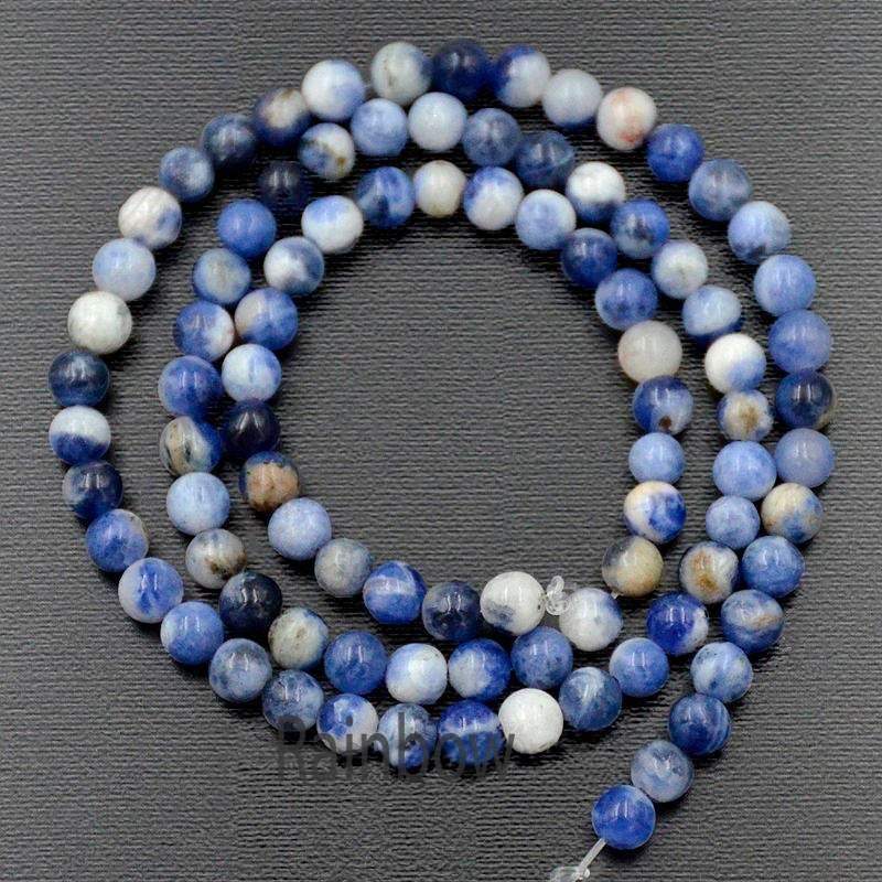 Natural Blue Sodalite Beads, Blue Gemstone beads, Stone Beads, Spacer Beads, Round Natural Beads, Full Strand, 4mm 6mm 8mm 10mm 
