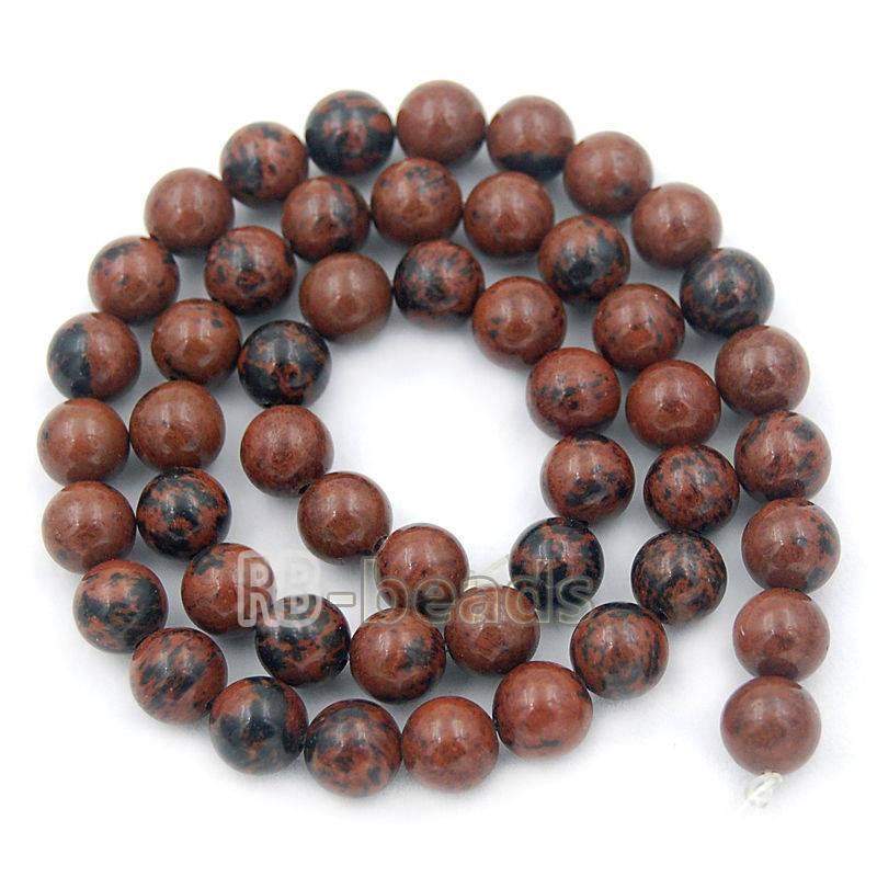 Natural Brown Black mahogany Obsidian Beads, Gem 4-10mm, 15.5'' strand 