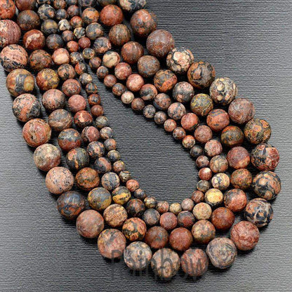 Natural Brown Leopard skin Jasper Beads 4-10mm, 15.5 strand 