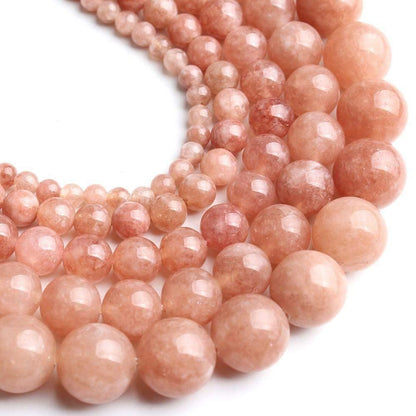 Natural Brown Sunstone Beads, Spacer Gemstone 4-16mm 