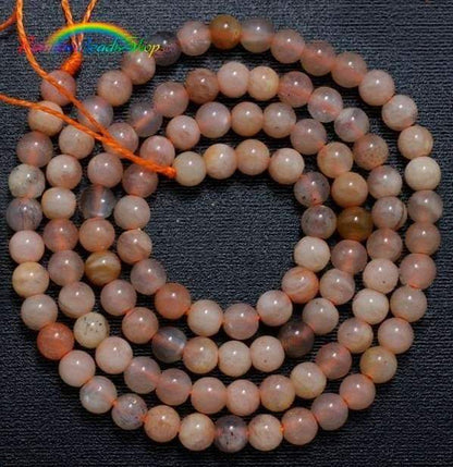 Natural Brown Sunstone Beads, Spacer Gemstone 4-16mm 