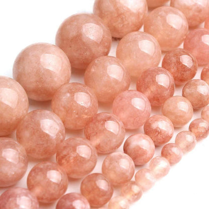 Natural Brown Sunstone Beads, Spacer Gemstone 4-16mm 