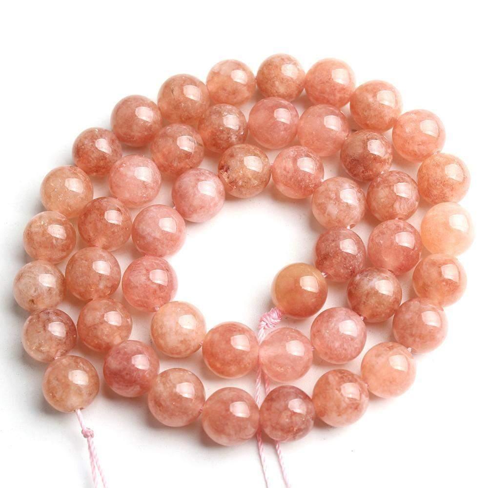 Natural Brown Sunstone Beads, Spacer Gemstone 4-16mm 