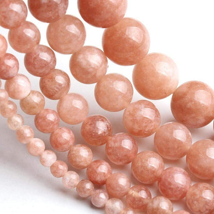 Natural Brown Sunstone Beads, Spacer Gemstone 4-16mm 