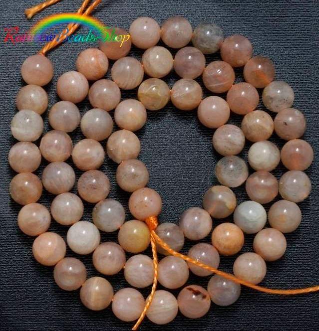 Natural Brown Sunstone Beads, Spacer Gemstone 4-16mm 