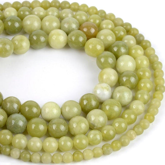 Natural Chinese Nephrite Green Jade Beads, 6-12mm, 15.5'' full strand 