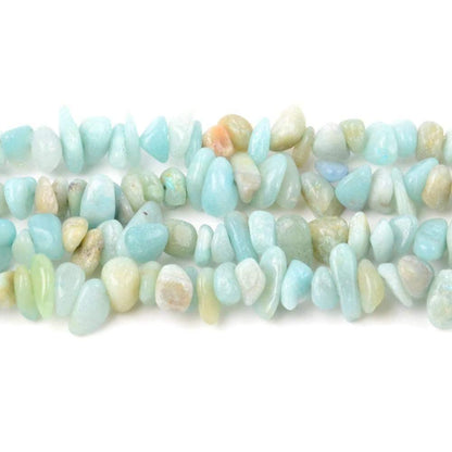 Natural Chip Blue Amazonite Beads, 5~8mm 34 Inc per strand 