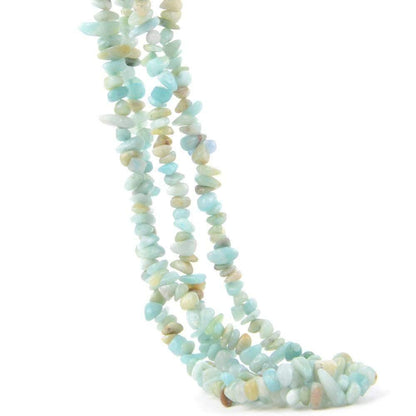 Natural Chip Blue Amazonite Beads, 5~8mm 34 Inc per strand 