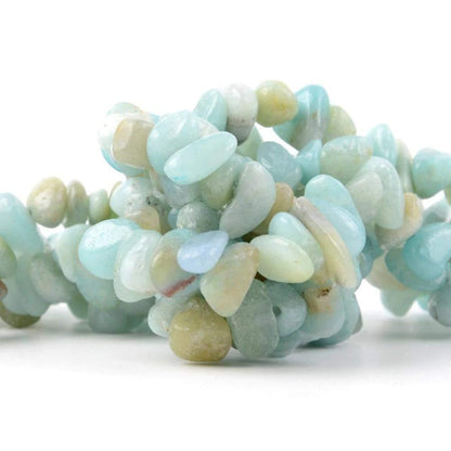 Natural Chip Blue Amazonite Beads, 5~8mm 34 Inc per strand 