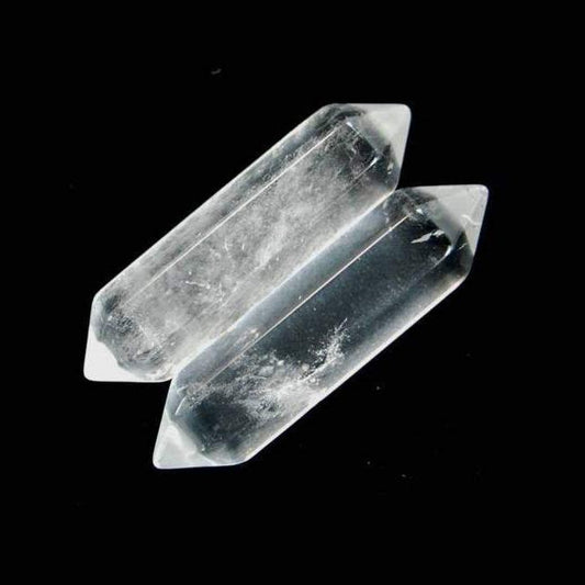 Natural Clear Crystal Quartz double Terminated gemstone wand double chakra Healing crystal hexagonal Stone 