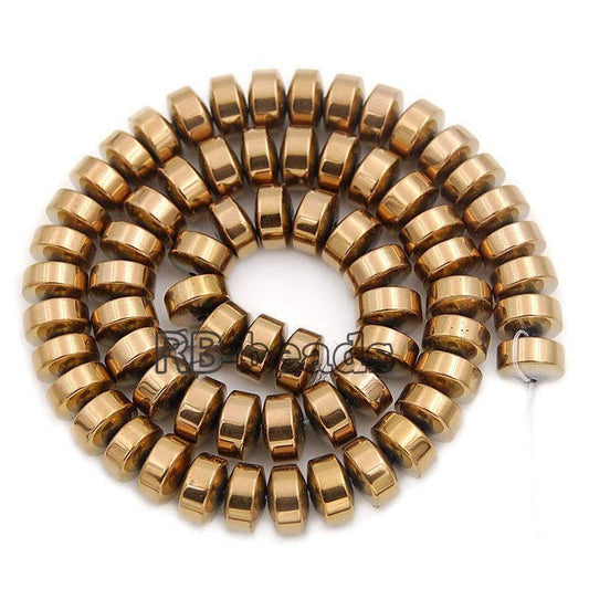 Natural Copper Hematite Rondelle Beads,  2-10mm  16'' strand 