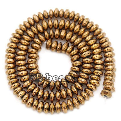 Natural Copper Hematite Rondelle Beads,  2-10mm  16'' strand 