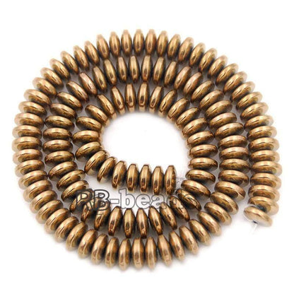 Natural Copper Hematite Rondelle Beads,  2-10mm  16'' strand 