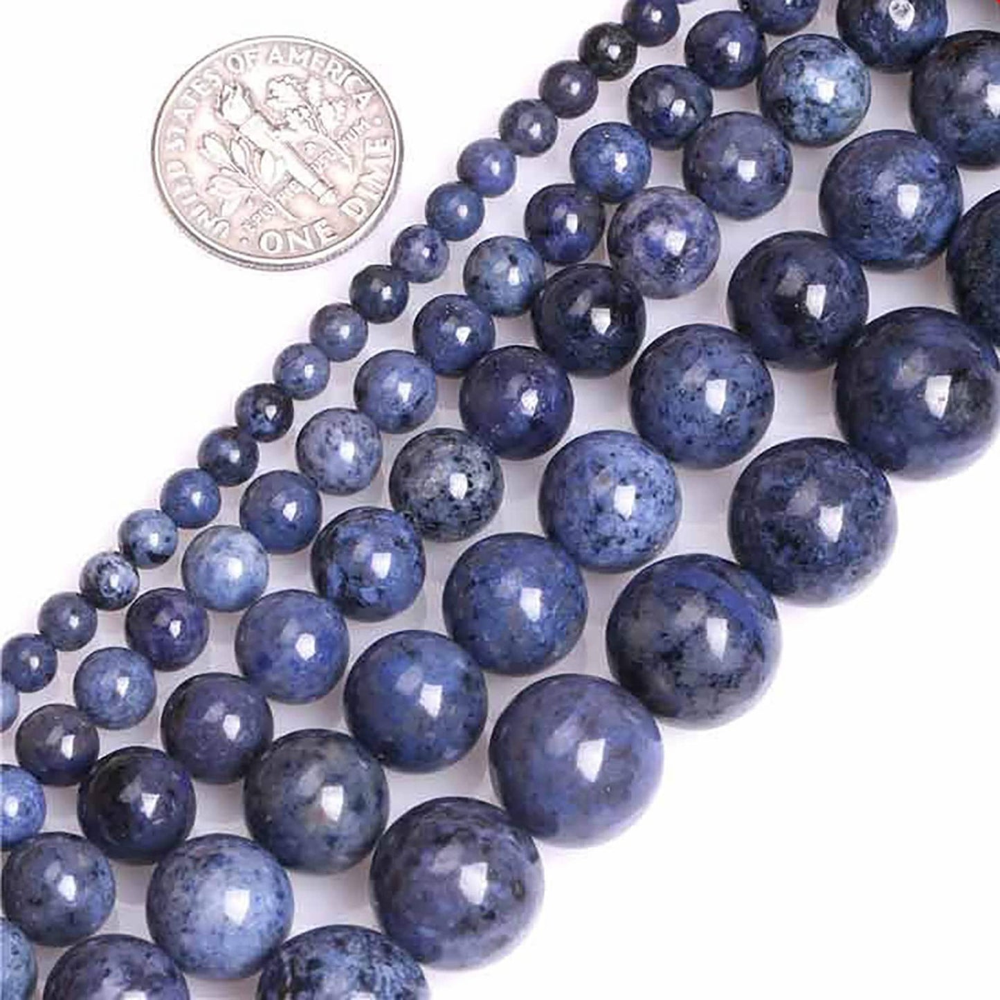Natural Dark Blue Semi Precious rare Dumortierite beads, 6-12mm 