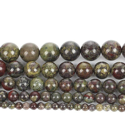 Natural Dragon Bloodstone Round Beads, size 4-12mm, 15.5'' inch strand 