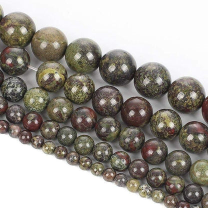 Natural Dragon Bloodstone Round Beads, size 4-12mm, 15.5'' inch strand 