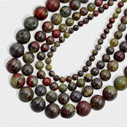 Natural Dragon Bloodstone Round Beads, size 4-12mm, 15.5'' inch strand 