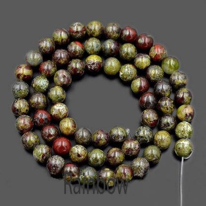 Natural Dragon Bloodstone Round Beads, size 4-12mm, 15.5'' inch strand 