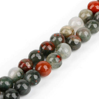 Natural Faceted Bloodstone Round Beads, size 6-10mm, 15.5'' strand 