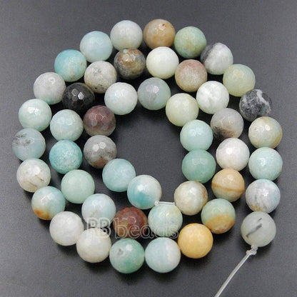 Natural Faceted Blue Amazonite Beads, Size 4-16mm, 15.5 inch strand 