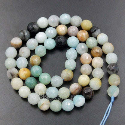 Natural Faceted Blue Amazonite Beads, Size 4-16mm, 15.5 inch strand 