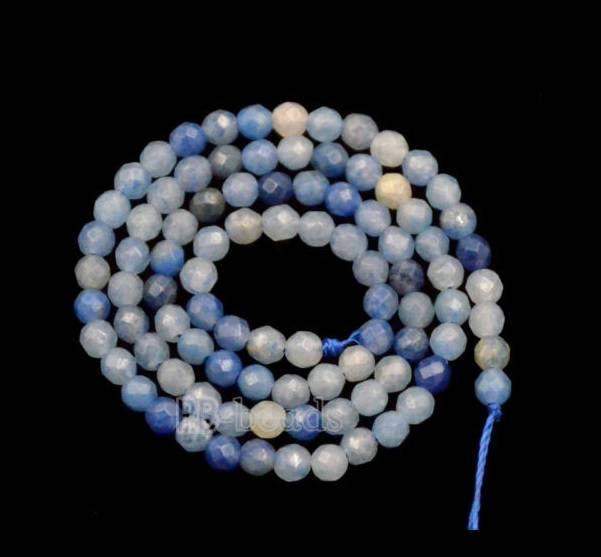 Natural Faceted Blue Aventurine Round Beads, size 4-10mm, 15.5 inch strand 