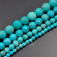 Natural Faceted Blue Turquoise Beads, 4mm 6mm 8mm 10mm Round Jewelry Gemstone Spacer Stone Beads, 15''5 st. For Jewelry making and Beading 