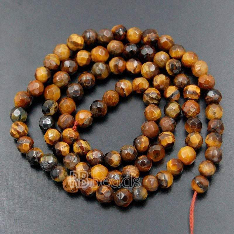 Natural Faceted Brown Yellow Tiger Eye Beads, Gemstone Beads, Jewelry Round Stone Spacer Beads 4mm 6mm 8mm 10mm 