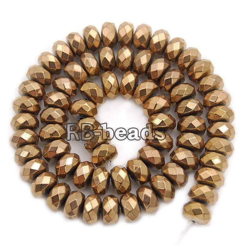 Natural Faceted Copper Hematite Rondelle Beads,  2-10mm  16'' strand 