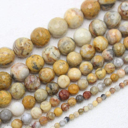 Natural Faceted Crazy Agate beads, Round 6-12mm, 15.5'' inch strand 