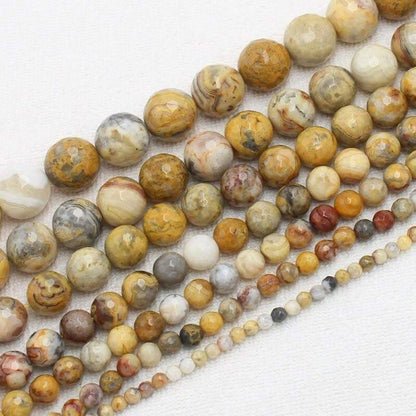 Natural Faceted Crazy Agate beads, Round 6-12mm, 15.5'' inch strand 