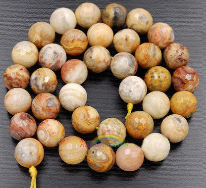 Natural Faceted Crazy Agate beads, Round 6-12mm, 15.5'' inch strand 