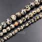 Natural Faceted Dalmatian Jasper Beads, 4-10mm Round, 15.5'' strand 