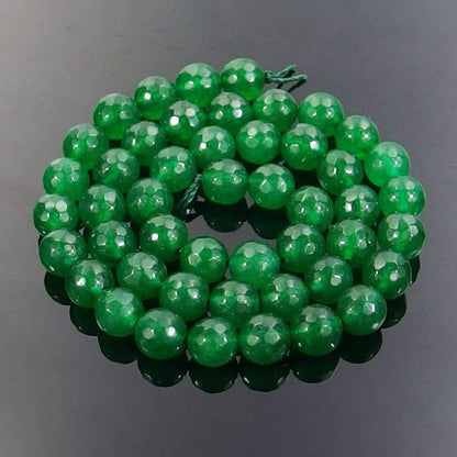 Natural Faceted Green Agate beads, Round 4-10mm, 15.5'' inch strand 