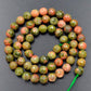 Natural Faceted Green Red Unakite beads, Round Gemstone 4-10mm, 15.5 strand 