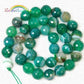 Natural Faceted Green Stripe Agate beads, Round 6-10mm, 15.5'' strand 