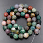 Natural Faceted Indian Agate Beads, Round, 4-12mm, 15.5" full strand 