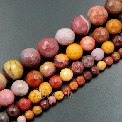 Natural Faceted Moukaite Jasper beads, 4-10mm, 15.5'' strand 