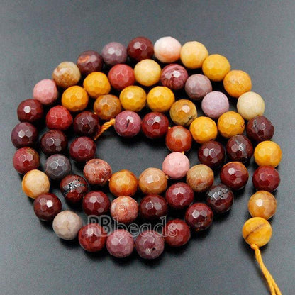 Natural Faceted Moukaite Jasper beads, 4-10mm, 15.5'' strand 