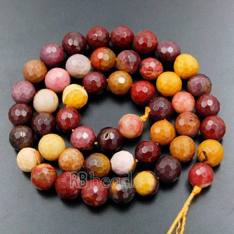 Natural Faceted Moukaite Jasper beads, 4-10mm, 15.5'' strand 