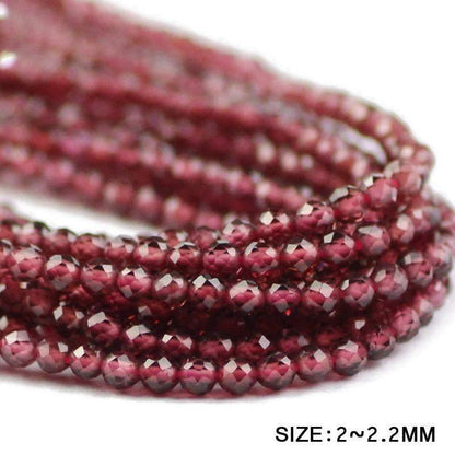 Natural Faceted Red Garnet Beads, Round, 2-3 mm, 15.5'' strand 