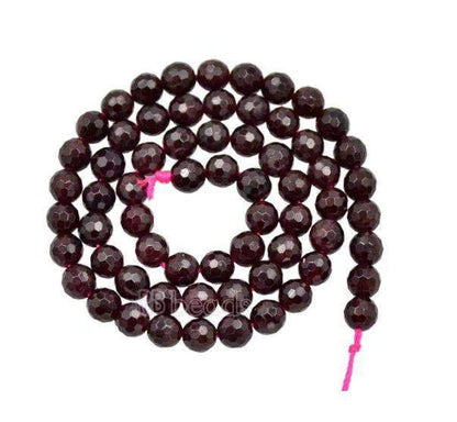 Natural Faceted Red Garnet Beads, size 4-10mm, Round, 15.5'' strand 