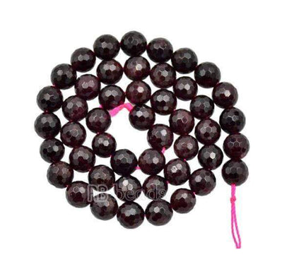 Natural Faceted Red Garnet Beads, size 4-10mm, Round, 15.5'' strand 